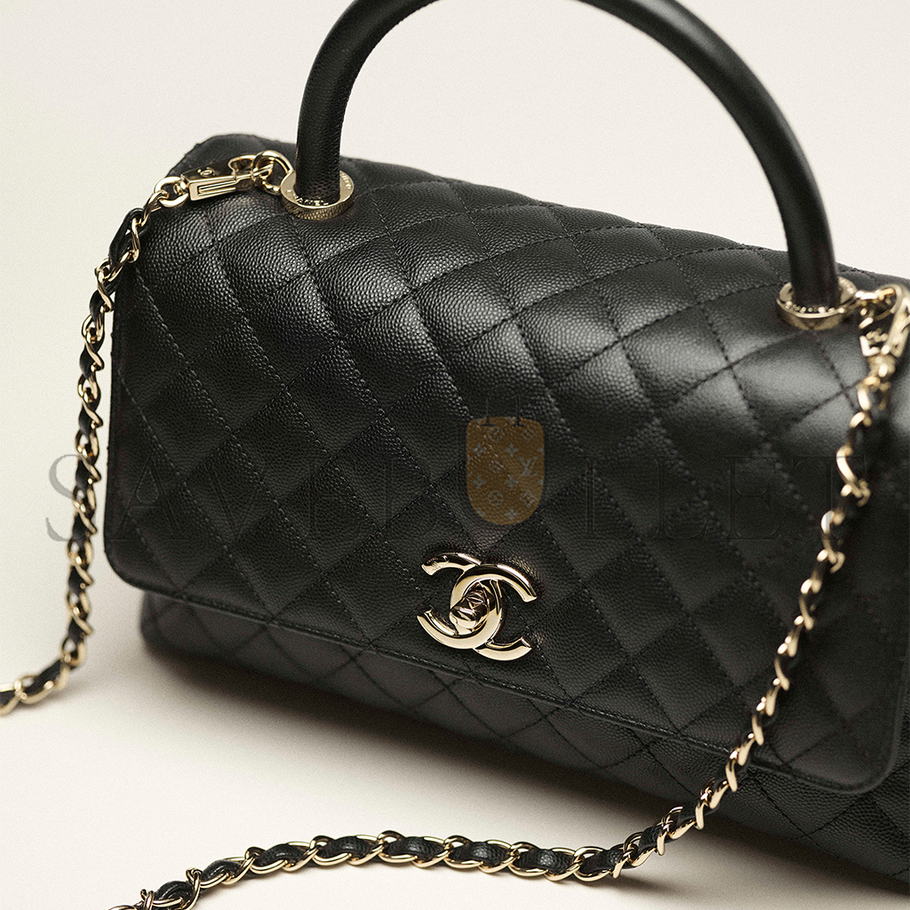 Ch*el large flap bag with top handle a92991 (29*18*12cm)